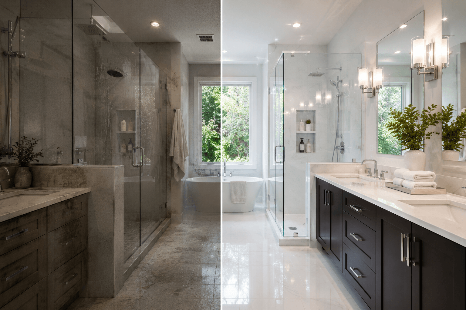 Before and after professional cleaning transformation